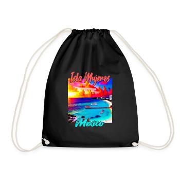 Isla Mujeres Mexico - Drawstring Bag - black - Front