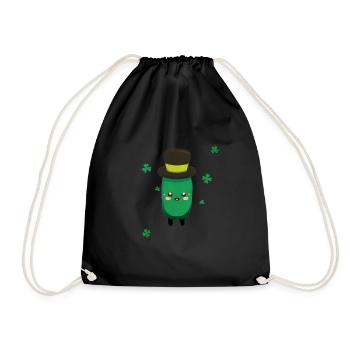 saint patrick's day - Cucumber - Drawstring Bag - black - Front