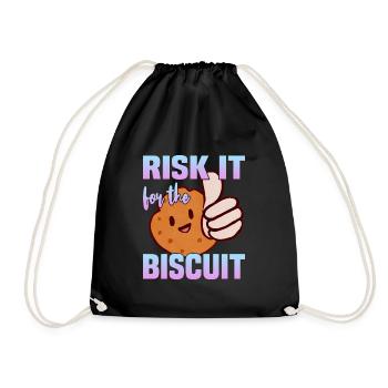 Risk it for the Biscuit - Drawstring Bag - black - Front