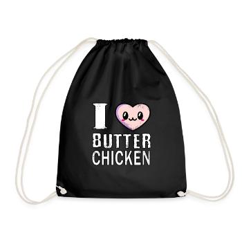J’adore le poulet au beurre - cuisine indienne - Sac de sport léger - noir - Devant