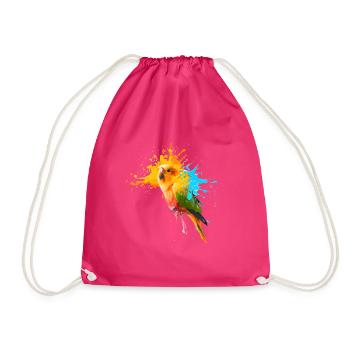 Parrot - Color explosion - Drawstring Bag - fuchsia - Front