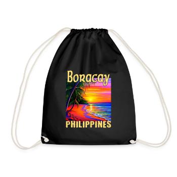 Boracay Philippines Coucher de soleil - Sac de sport léger - noir - Devant