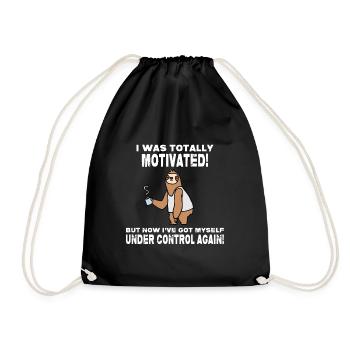 Sloth Lazy Motivation - Drawstring Bag - black - Front