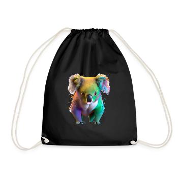 Koala in explosion of colour - Drawstring Bag - black - Front