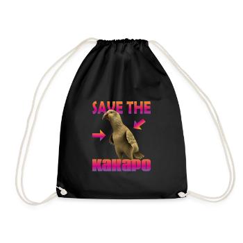 Save the Kakapo - Drawstring Bag - black - Front