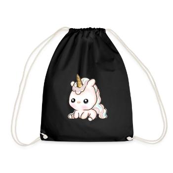Mignon bébé licorne - Sac de sport léger - noir - Devant