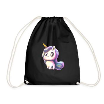 Mignon bébé licorne - Sac de sport léger - noir - Devant