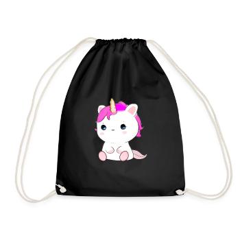 Mignon chat licorne - Sac de sport léger - noir - Devant