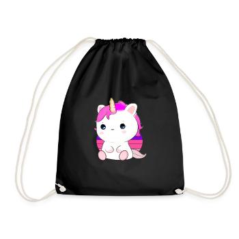 Mignon chat licorne - Sac de sport léger - noir - Devant