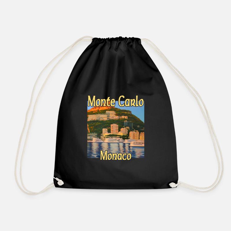 Monte Carlo Sunset - Drawstring Bag - black