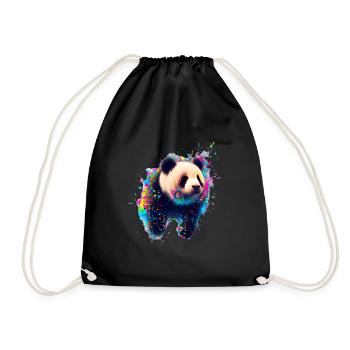 Color explosion Panda Bear - Drawstring Bag - black - Front