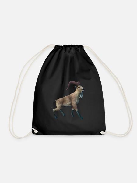 Realistische Markhor - Turnbeutel - Schwarz