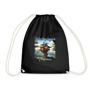 Cabane dans les arbres - Les meilleures choses arrivent - Sac de sport léger - noir - Devant