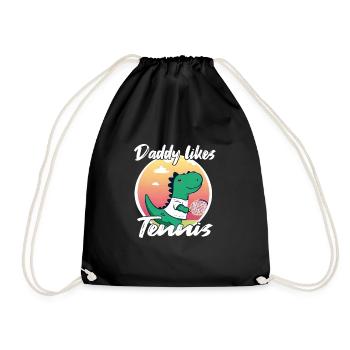 Tennis dinosaure : Papa aime le tennis - Sac de sport léger - noir - Devant