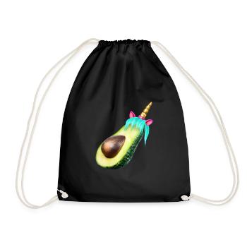 Happy Unicorn Avocado - Drawstring Bag - black - Front