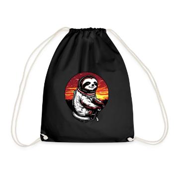 Lazyer in space at sunset - Drawstring Bag - black - Front
