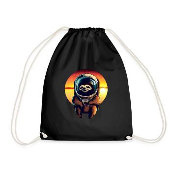 Lazyer in space at sunset - Drawstring Bag - black - Front