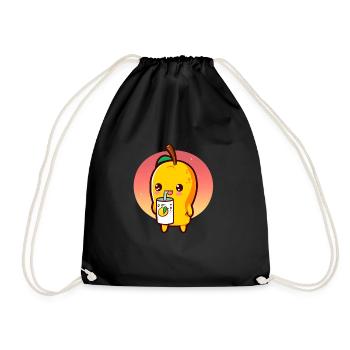 Refreshing mango enjoys mango juice - Drawstring Bag - black - Front