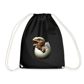 Un bébé dinosaure éclot de l’œuf - Sac de sport léger - noir - Devant