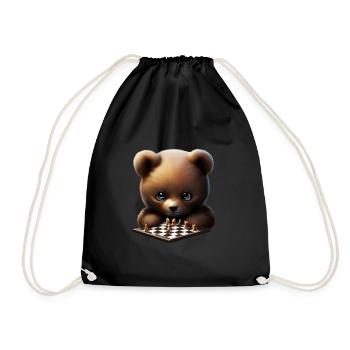 Ours jouant aux échecs - Sac de sport léger - noir - Devant