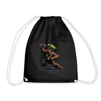 Angry Bigfoot - Drawstring Bag - black - Front