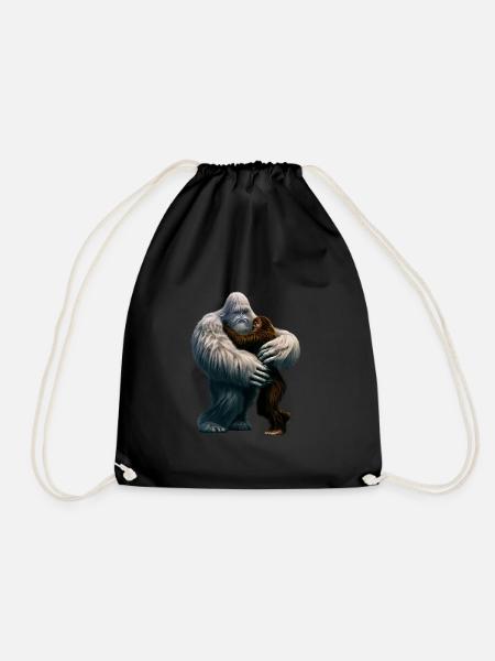 Yeti umarmt Bigfoot - Turnbeutel - Schwarz