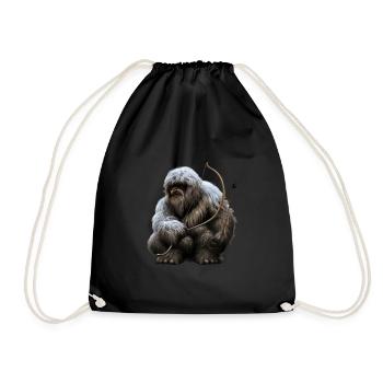 Yéti avec arc et flèches - Sac de sport léger - noir - Devant