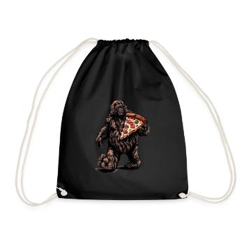 Bigfoot Pizza Party - Drawstring Bag - black - Front