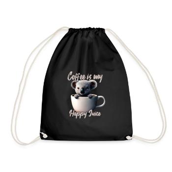 Cozy koala in the coffee cup - Drawstring Bag - black - Front