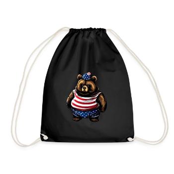 Gros ours américain - Sac de sport léger - noir - Devant
