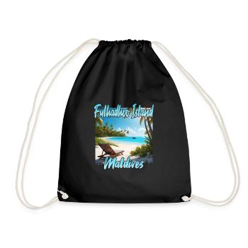 Paradiesliche Malediven Fulhadhoo Island - Turnbeutel - Schwarz - Vorne