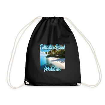 Paradiesliche Malediven Fulhadhoo Island - Turnbeutel - Schwarz - Vorne
