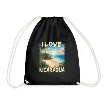 I Love Nicaragua - Drawstring Bag - black - Front