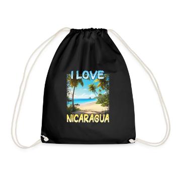 I Love Nicaragua - Drawstring Bag - black - Front