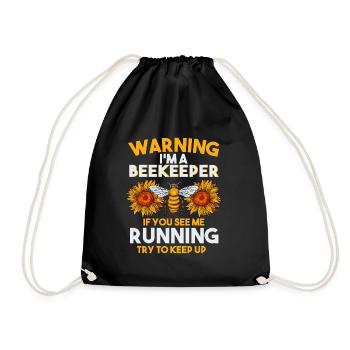 Beekeeper Bee Gift - Drawstring Bag - black - Front
