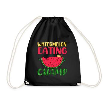 Wassermelone - Turnbeutel - Schwarz - Vorne