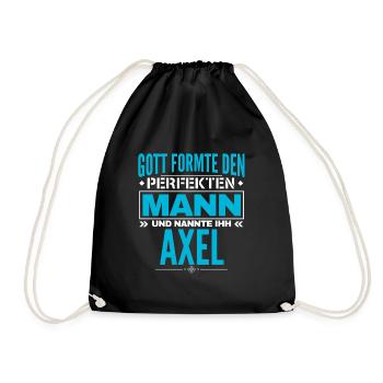 Axel Name Design - Turnbeutel - Schwarz - Vorne