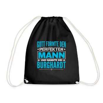 Burghardt Name Design - Turnbeutel - Schwarz - Vorne