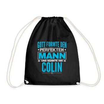 Colin Name Design - Turnbeutel - Schwarz - Vorne