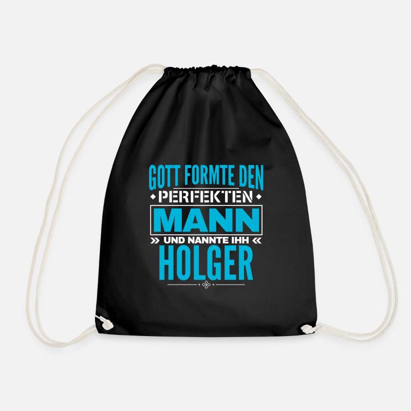 Holger Name Design - Turnbeutel - Schwarz
