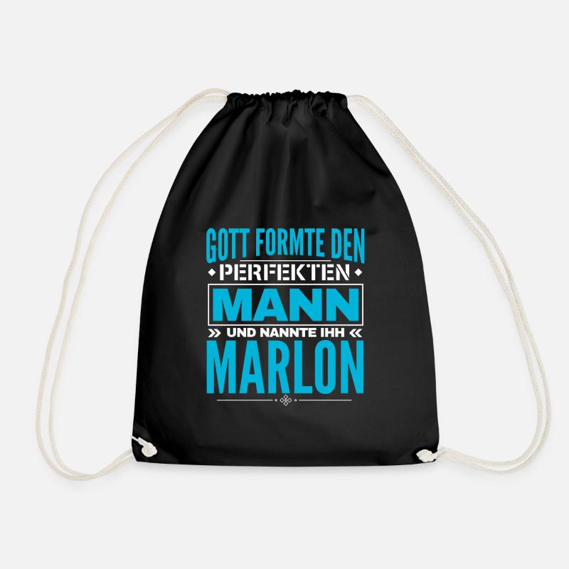 Marlon Name Design - Turnbeutel - Schwarz