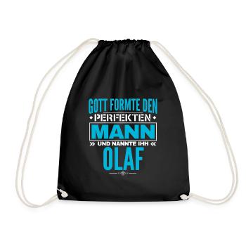 Olaf Name Design - Turnbeutel - Schwarz - Vorne