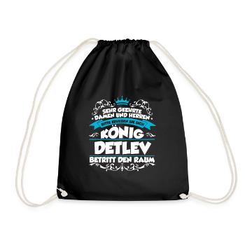 Detlev Name Design - Turnbeutel - Schwarz - Vorne