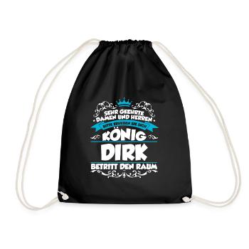 Dirk Name Design - Turnbeutel - Schwarz - Vorne