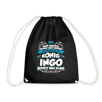 Ingo Name Design - Turnbeutel - Schwarz - Vorne