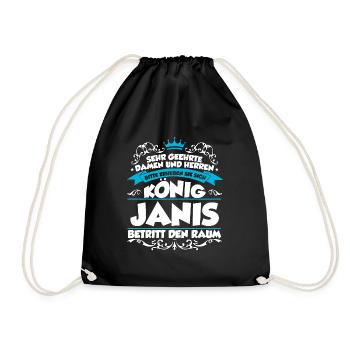 Janis Name Design - Turnbeutel - Schwarz - Vorne