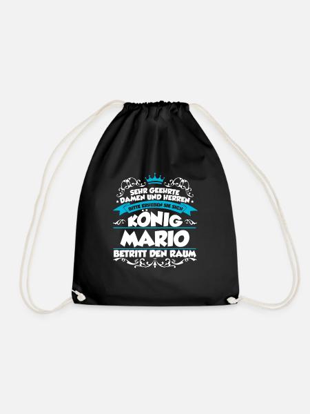 Mario Name Design - Turnbeutel - Schwarz