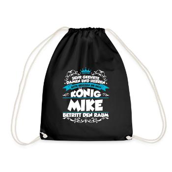 Mike Name Design - Turnbeutel - Schwarz - Vorne