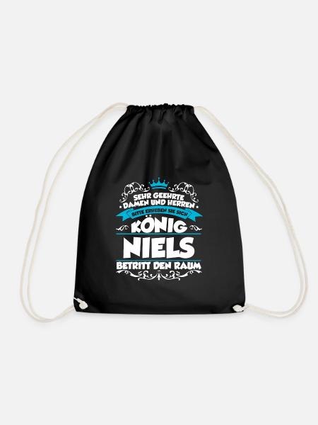 Niels Name Design - Turnbeutel - Schwarz