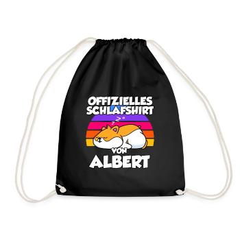 Offizielles Schlafshirt Von Albert - Turnbeutel - Schwarz - Vorne